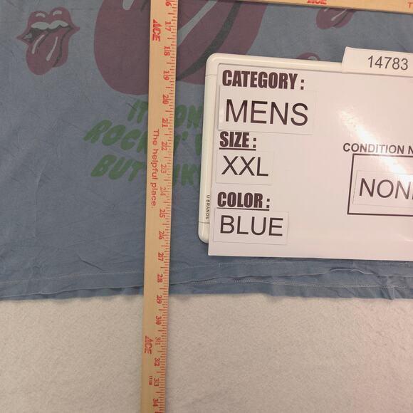 The Rolling Stones Band Crew Neck Short Sleeve T Shirt Mens Size 2XL Blue - Picture 6 of 9